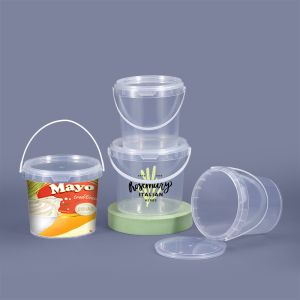 Food Grade Transparent Plastic Storage Bucket For Water/Milk/Food with
