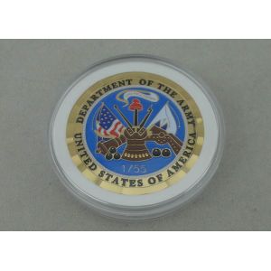 Brass Die Stamped Custom Military Coins Hard Enamel And Diamond