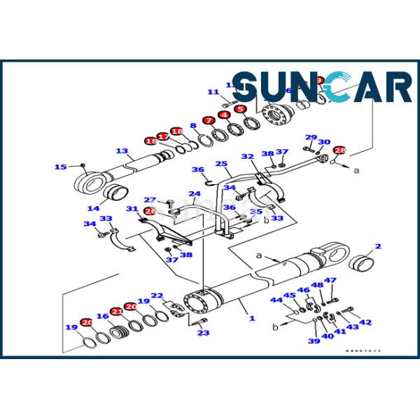 Komatsu Service Kit 707-99-77050 Bucket Cylinder Seal Kits For PC1250-8