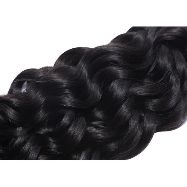 Full Tightened Water Wave Virgin Human Hair Extensions Healthy Natural Black 100G