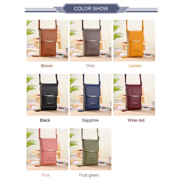 Mirror Touch Screen Mobile Phone Bag Wallet Card Case Female Shoulder Bag