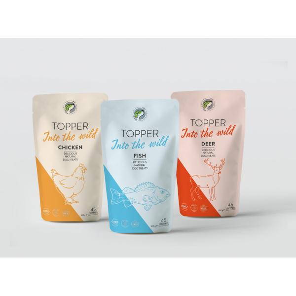 Buy 130microns 100g Pet Food Stand Up Packaging Bag With Zipper at wholesale prices