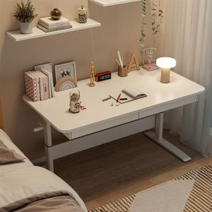 Minimalist Classroom Study Desk with Custom White Wooden Manual Standing Desk