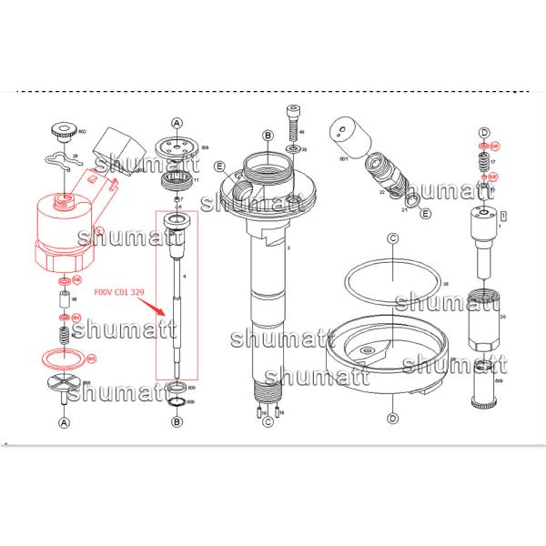 A+ new Shumatt Injector Control Valve Set F00VC01329 for 0445110168 0445110169 0445110284 injector