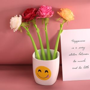 Creative Rose Shaped Gel Pen 0.5mm Needle Tube Smooth Writing Pens