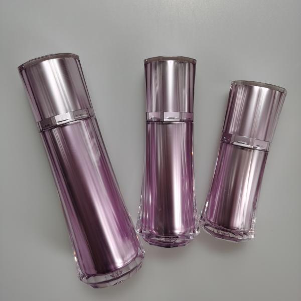 Acrylic Collar Luxury Cosmetic Lotion Pump Bottle and Cream Jar for Screen Printing