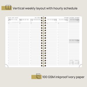 Poprun Softcover Student Weekly Planner Eco Friendly Ivory Paper