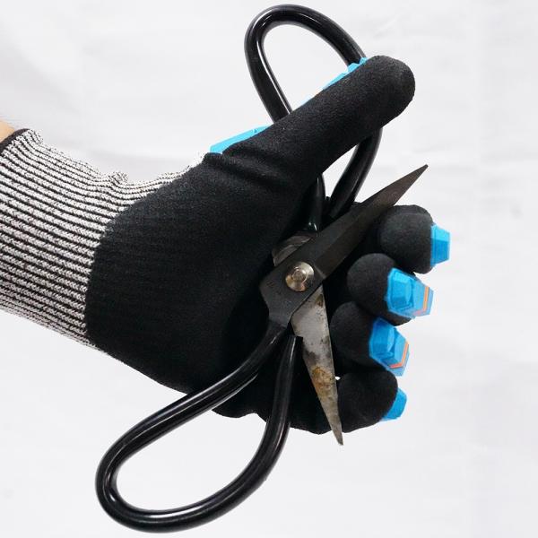 Blue TPR Anti-collision Abrasion-resistant Safety Gloves Touch-screen Anti-cutting Work Gloves