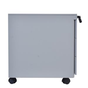 Gray Lockable Three Drawers Steel Mobile Pedestal Cabinet Assembly Structure