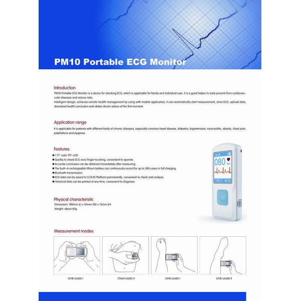 PM10 Handheld Bluetooth Mobile Ultrasound Machine LCD display ECG EKG Electrocardiograph