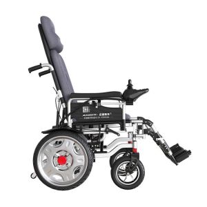China 130kg Load Medical Care Equipment Folding Electric Horizontal Wheelchair on sale