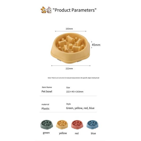 Dogs And Cats Plastic Slow Food Bowl Is An Anti Choking And Fast Swallowing Bone Model For Pets