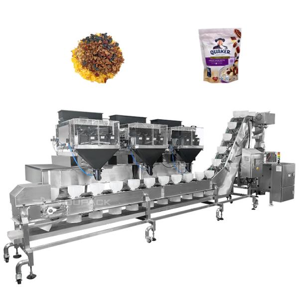 Factory Mixed Dry Fruit And Nuts Multihead Weigher 4 Head Linear Weigher Vffs