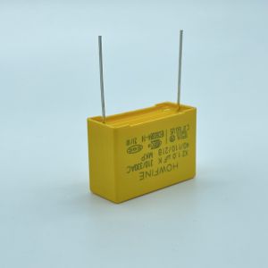 Heatproof Pitch 22.5mm X2 Safety Capacitor Fire Retardant Yellow Color