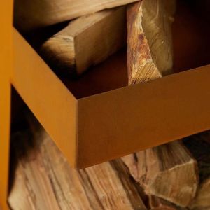 Weathering Steel Angled Obelisk Chiminea Fire Pyramid Black Painted