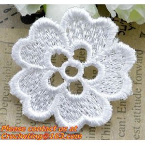 Embroidery Lace Collar Applique Neckline Lace Crochet Flower Motif Patchwork