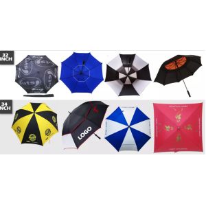 Customized Logo Windproof Fiberglass Golf Umbrella Double Canopy