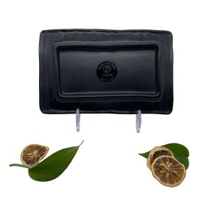 School Melamine Soup Plate Rectangle Melamine Matte Black Tableware CE