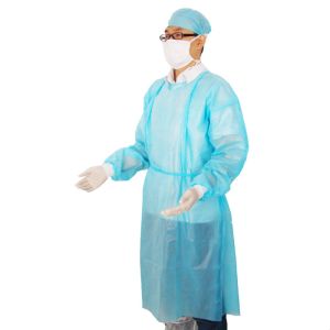 Blue Disposable Surgical Isolation Gown with PP PE Material