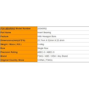 Hexagon Bearings 205KRR2 W208KRR8 Agricultural Machinery Ball Bearing