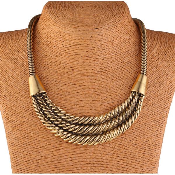 Hot fashion trend _ exaggerated three zinc alloy necklace