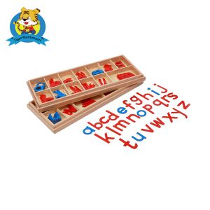 Wooden educational professional Montessori Materials Large Movable Alphabet (Red