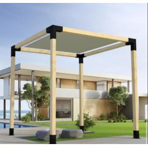 5mm Thickness Pergola Aluminium Steel 4-Way Extension Bracket for Fixed Wood