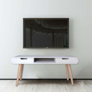 China White Two Drawers NC Painting Solid Wood Coffee Tables on sale