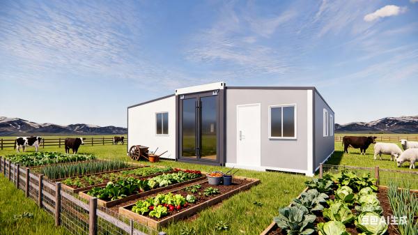 Buy 30 Years Lifespan Prefab Folding House with 56 Square Meters Floor Space and L9000*W6220*H2480mm Expanded Size at wholesale prices