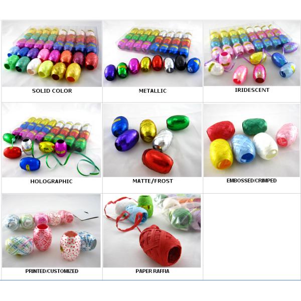 OEM Solid plain balloon Curling Ribbon Egg , Flower Star Pattern polypropylene ribbon