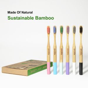 Eco Friendly BPA Free Biodegradable Bamboo Toothbrush With Soft Bristles