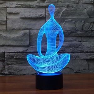 Yoga Cyan 3D Led Illusion Lamp Night Light Christmas Changeable Rohs