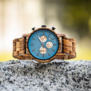 Zebra Strap 3ATM RHOS Wooden VD53 Movement Quartz Watch