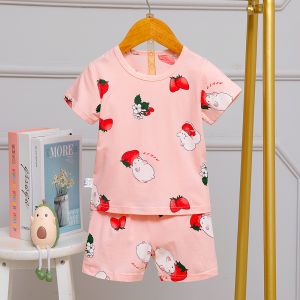 China Flower Summer Pyjama Sets / Pink Silk Pajamas 80cm 90cm height on sale