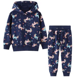 China Spring Kids Two Piece Hooded Sweater Trousers 90cm to 140cm on sale