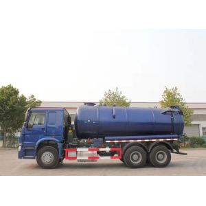 336HP Blue Color Sewage Waste Truck 6x4 Waste Water Vacuum Suction Truck