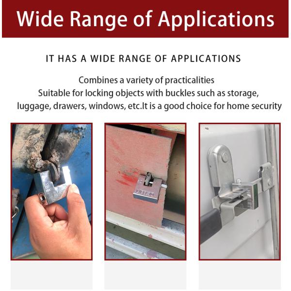 Anti Theft Safe Stainless Steel Rectangular Lock Padlock Keyed Padlock Waterproof