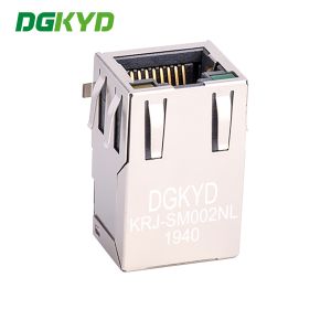 Metal Shielded RJ45 PCB Connector SMD CAT5 Rj45 Magnetic Jack , G/Y LED RJ45