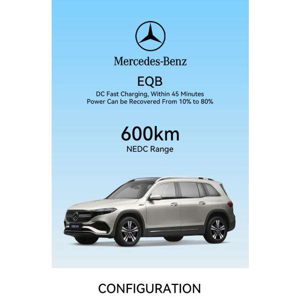 -Energy Electric Vehicles 2023 Mercedes Benz EQB/EQA Luxury 5-Seater SUV Maximum Speed 160 Km/h Unladen Weight 2207 Kg