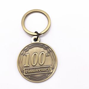 Quality Personalized Custom Made Metal Keyrings , Antique Gold Metal Keychain for sale