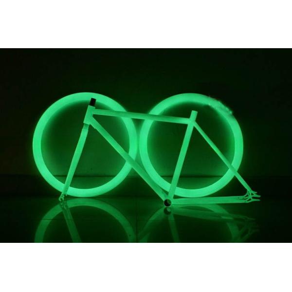 Color 700C Green Single Speed Fixie Gear Bike with Neon Nights Glow-in-the-Dark Paint
