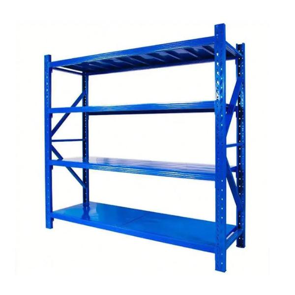 Rustproof Blue And White 4 Shelf Metal Storage Rack Powder Coated With Leveling