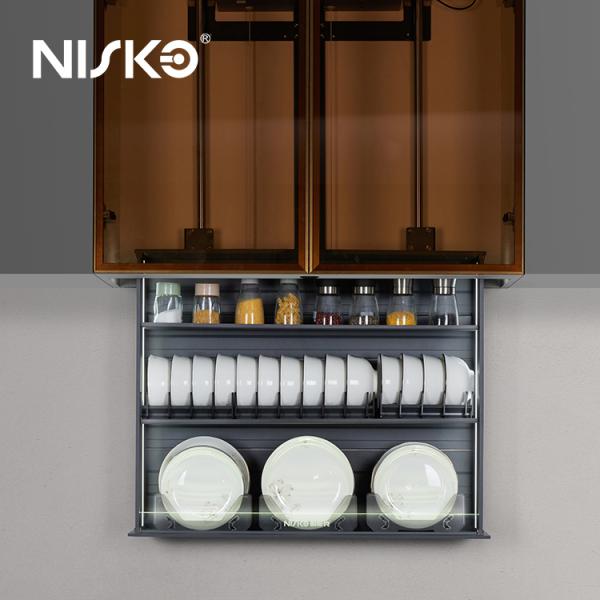 Buy Pull Down Seasoning Bottle Storage Rack Automatic Electronic Lift at wholesale prices