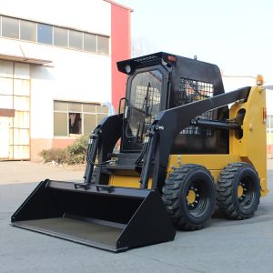 Mini Skid Steer Loader Yellow Bucket Capacity 0.5 M3 For Bulldozing