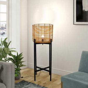 4 Legs Wicker Rattan Floor Lamps For Living Room Atmosphere