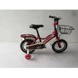Children Steel Frame Bicycle With Steel Basket With Training Wheel