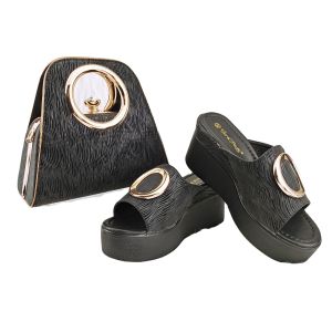 Supoo Italian Ladies Shoes and Matching Bags for Wedding/Party Elegant Lace