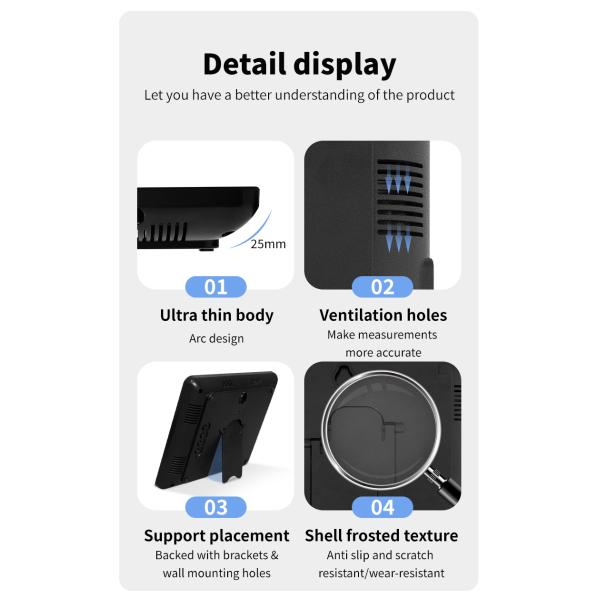 Electronic Temperature and Humidity Meter Household Indoor Industrial High-precision Display Wall Mounted Outdoor Thermometer