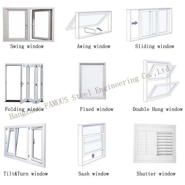 5mm 6A 5mm Insulated Aluminum Storm Windows , Fixed Tempered Glass Window