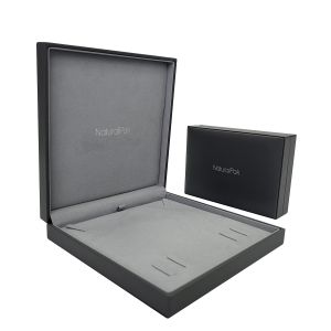 Black PU Luxury Jewelry Packaging Boxes